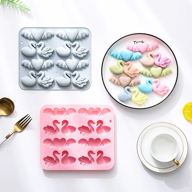 

12-hole Swan Love Theme Modeling Silicone Mold Baking Tools Holiday Cake Chocolate Mold Cake Decorating Tools Baking Accessories