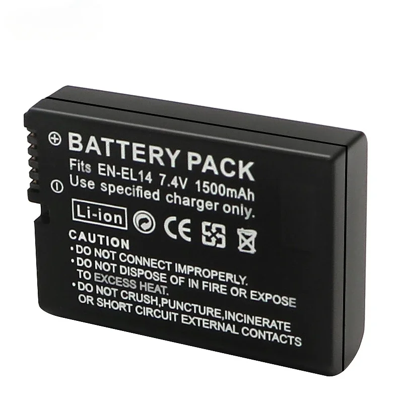 EN-EL14A EN-EL14 EL14 Camera Battery for Nikon D3100 D3200 D3300 D3400 D3500 D5600 D5100 D5200 P7000 P7100 P7800 P7700 1500mah