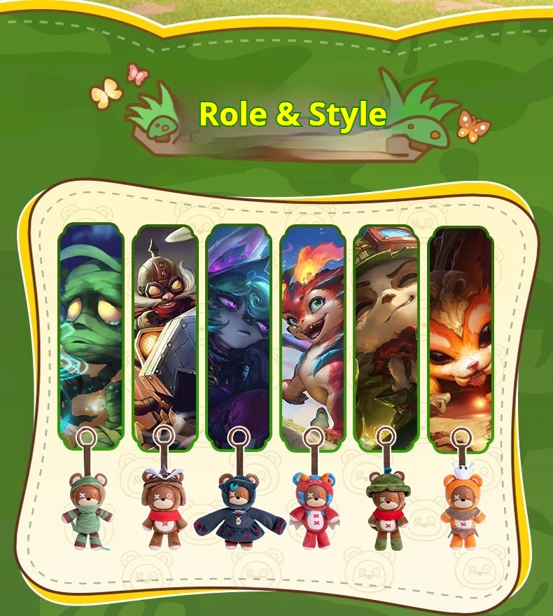 League Of Legends Plush Keychain Blind Box Tibbers Cosplay Pendant Stuffed Doll Toy Collection Charm Bag Gift For LOL Game Fans view 2