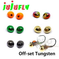 jujufly premium 15beads weighted offset tungsten beads 2.3mm 2.8mm 3.3mm 3.8mm new trout fishing lure jig off fly tying beads