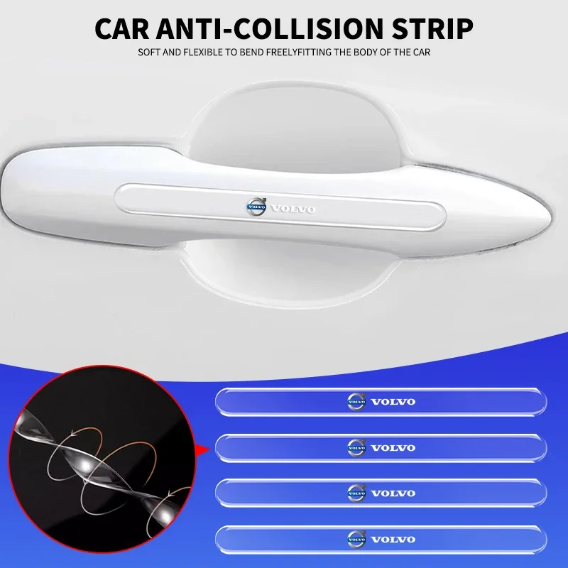 

4pcs Car Door Edge Transparent Anti Scratch Protection Strips For Volvo T6 V90 V60 V40 XC90 S60 C30 XC60 V50 V70 S90 XC40 S80