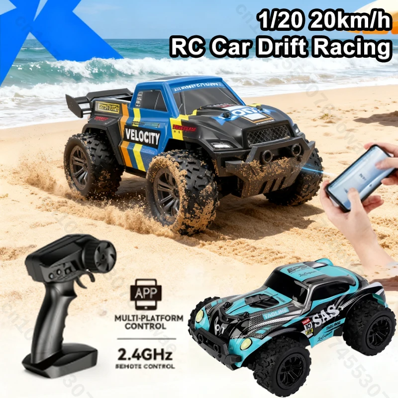 

1/20 RC Car Drift High Speed 20km/h Remote-controlled Car 2.4G Off-Road Climbing Racing Car Truck with LED Lights Christmas Gift