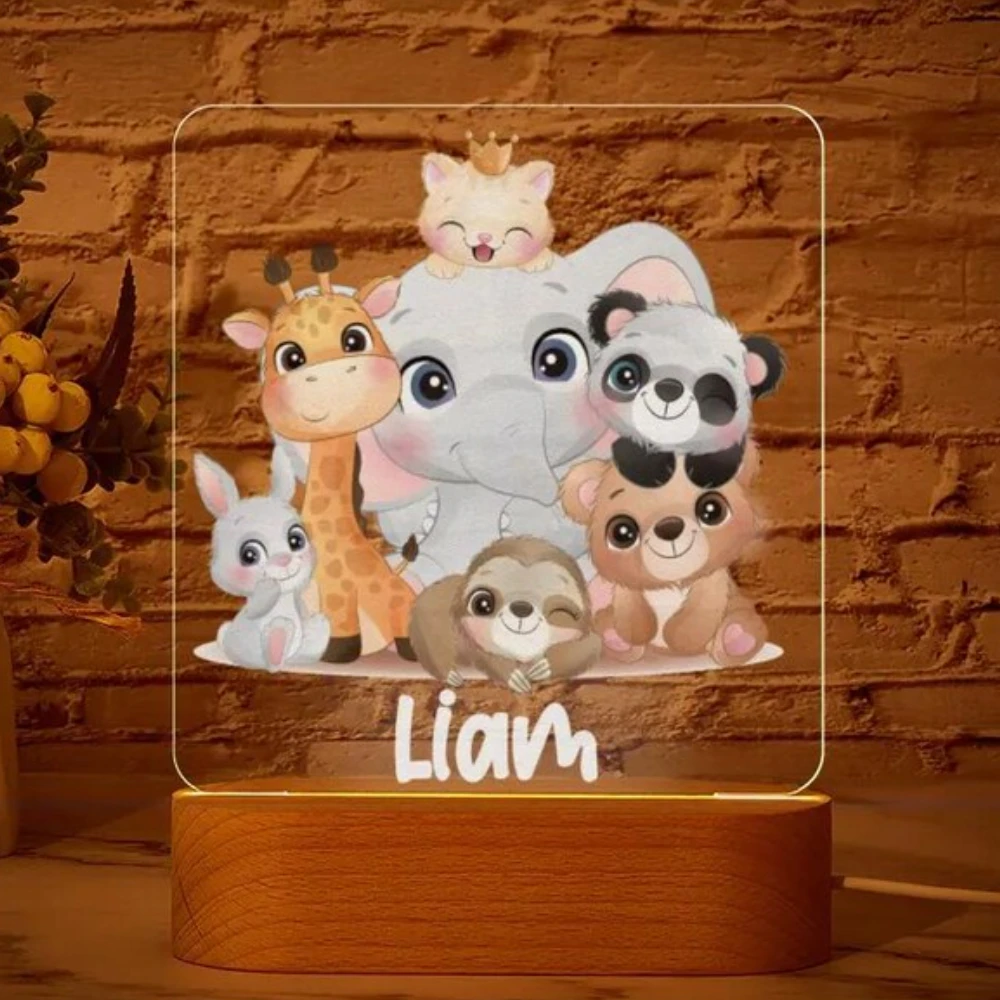 Personalized  Acrylic Night Light Customized Baby Name Lamp Custom Cartoon Light Birthday Gift for Kids Home Bedroom Decoration