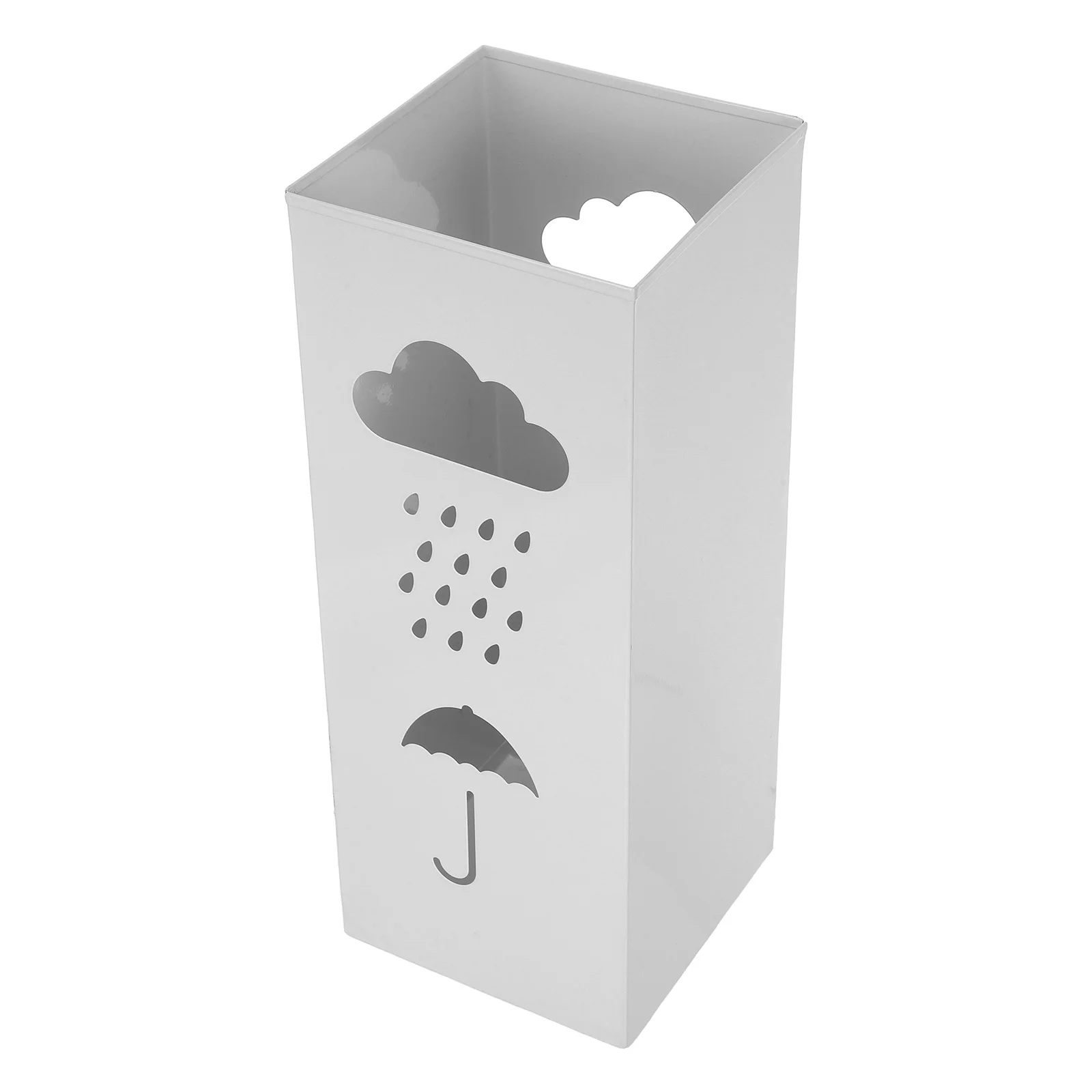 

Square Metal Umbrella Stand Indoor Freestanding Raindrop Pattern Iron Bucket For Entryway Office Hotel Home Large Capacity