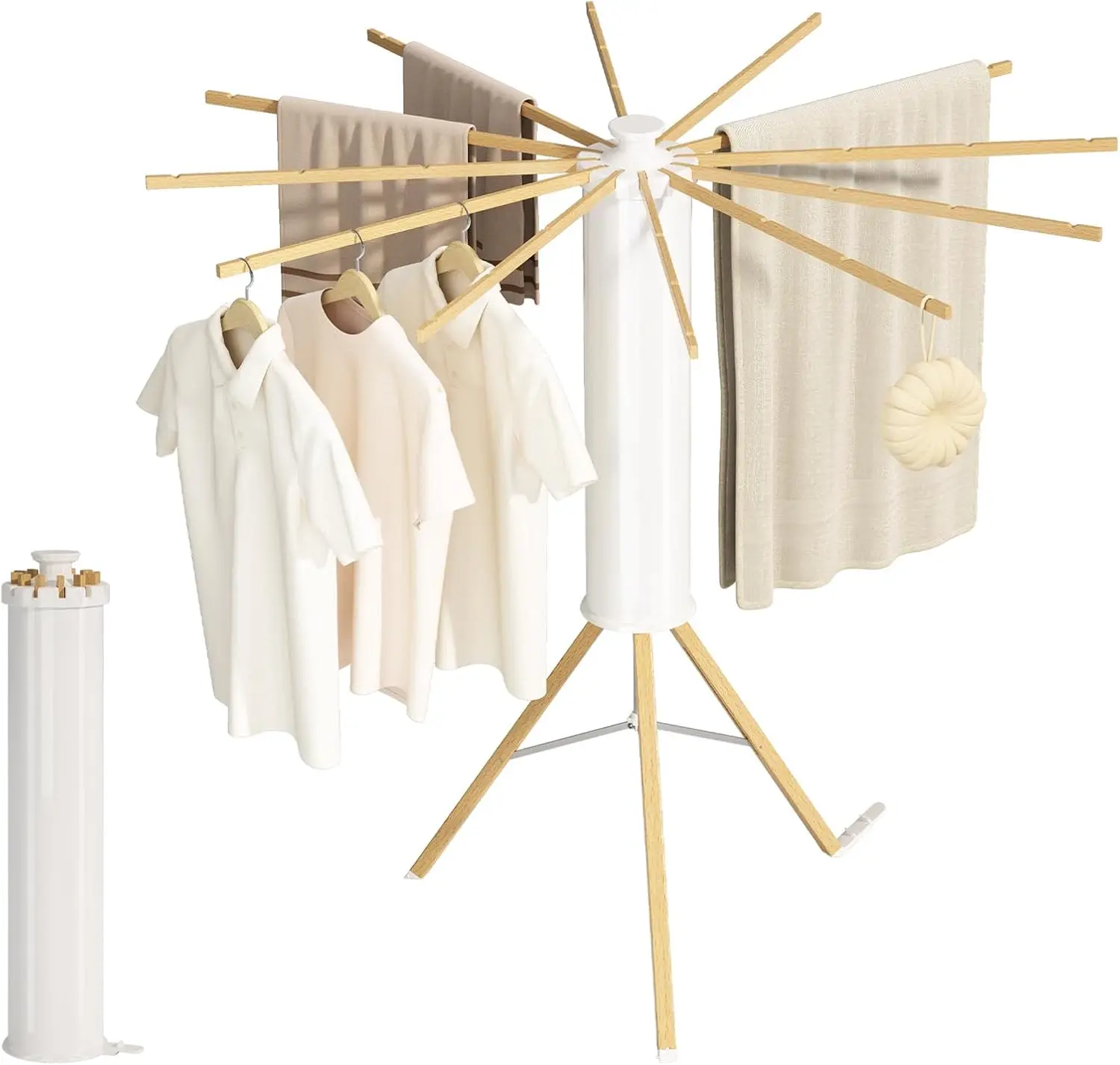

Clothes Drying Rack Foldable Extendable Laundry Rack with Adjustable Size (14.57in-35.43inW) Space-Saving Rust-Resistant Frame F