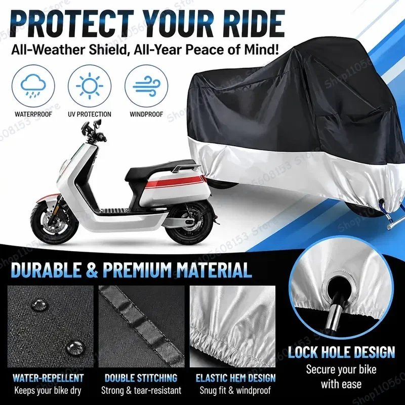 

For XIAONIU NQi GT Motorcycle Cover Waterproof Dustproof UV Resistant All Weather Outdoor Indoor Scooter Bike Protection