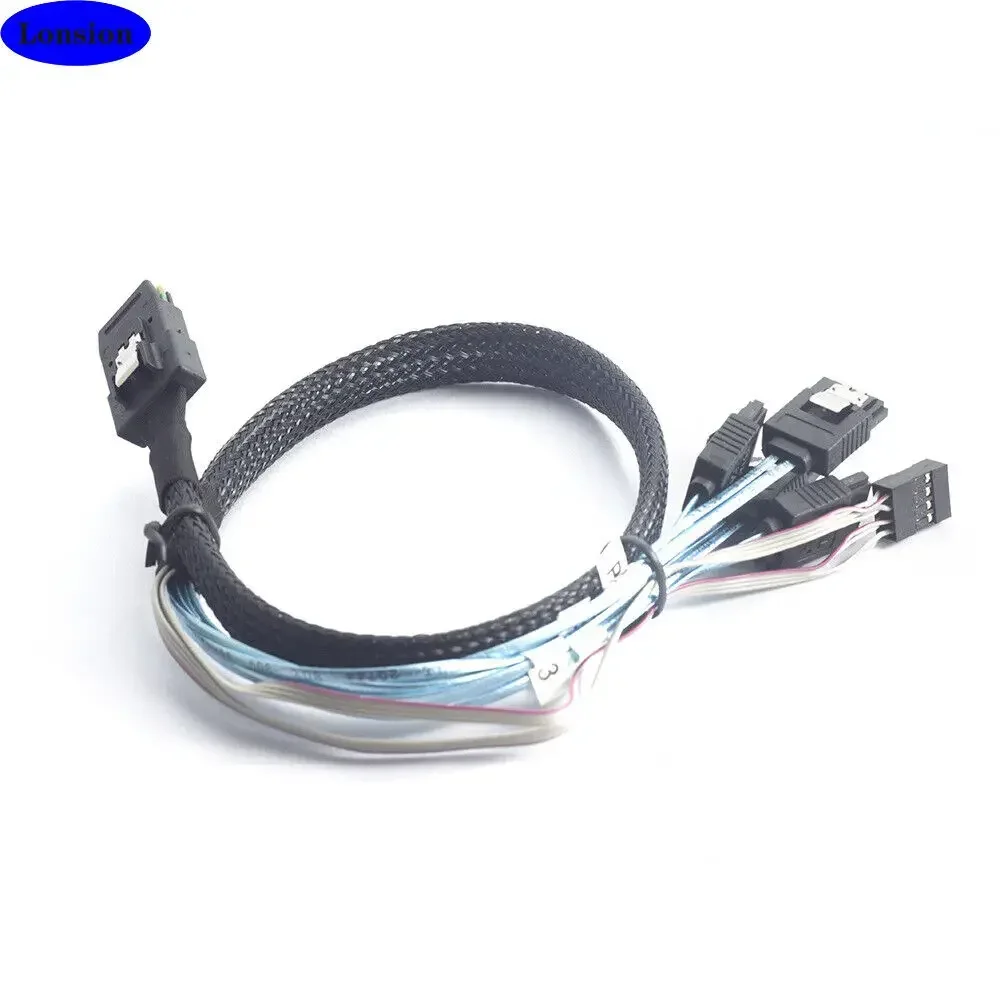 MINI SAS SFF- 8087 To 4 Ports SATA Server High-speed Connection Cable