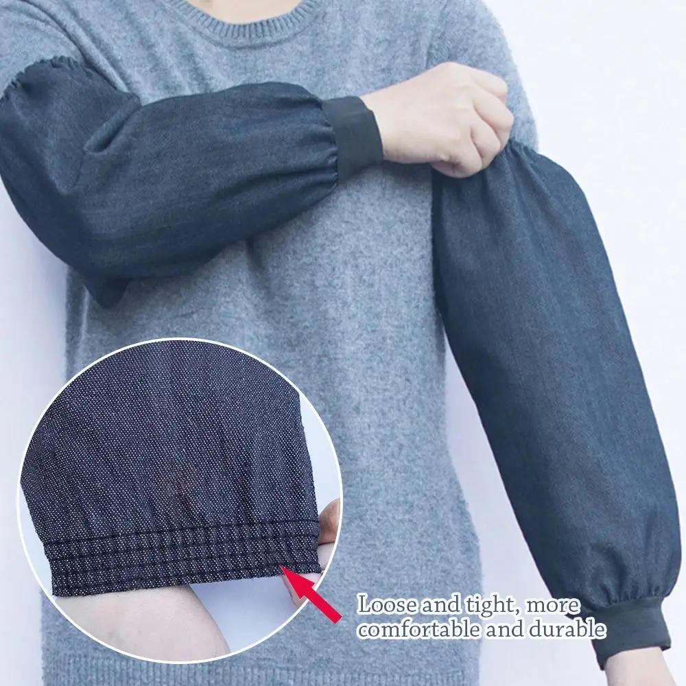 Dark Blue Arm Protective Sleeves Wear Resistant Thickened Denim Lengthen Cuff Labour Protection Appliance Anti-scalding