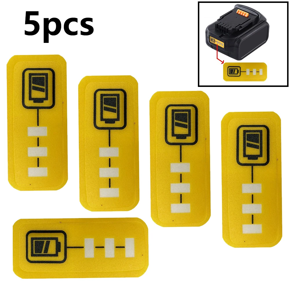 

Set of 5 Battery Capacity Key Sticker Labels Compatible with For 18V Lithium Battery Models DCB140 and For DCB182