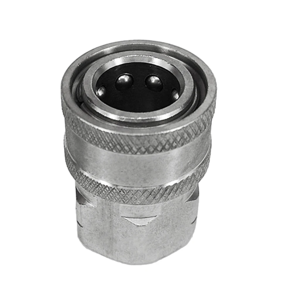 Quick Connect Stainless Steel Pressure Washer Adapter Set NPT 3/8in Female + Male Quick Connect for Easy Attachment