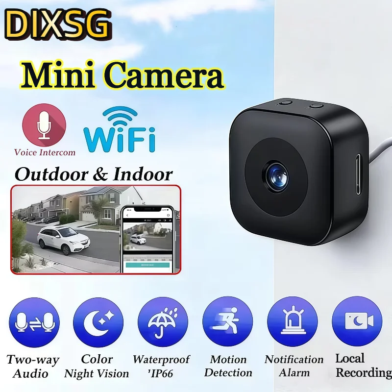 

Мини-камера безопасности DIXSG, беспроводная, 2.4G WiFi, для мониторинга и защиты, с удаленным ночным видением, для умного дома, новинка