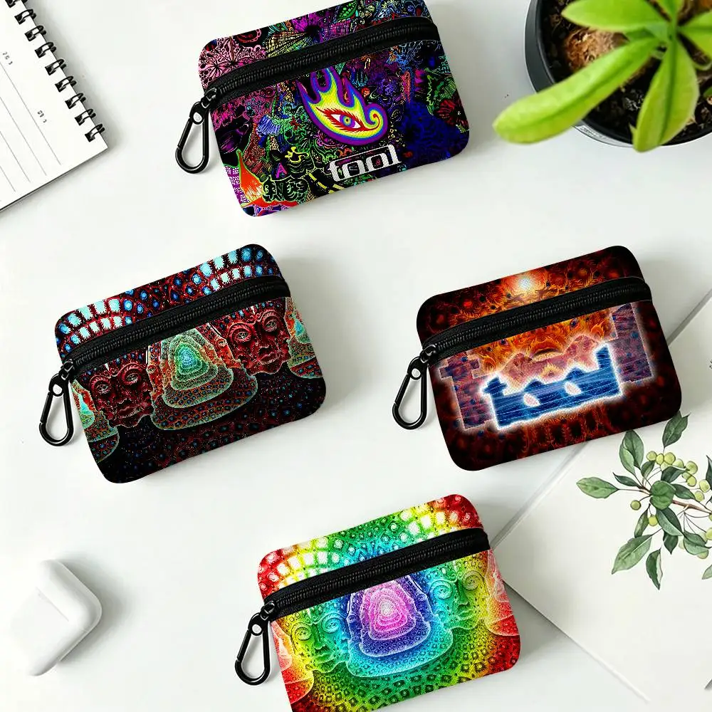 Tool Band Portable Oxford Cloth Coin Purse Alloy Carabiner Hook Small Zipper Pouch For Backpack Belt Daily
