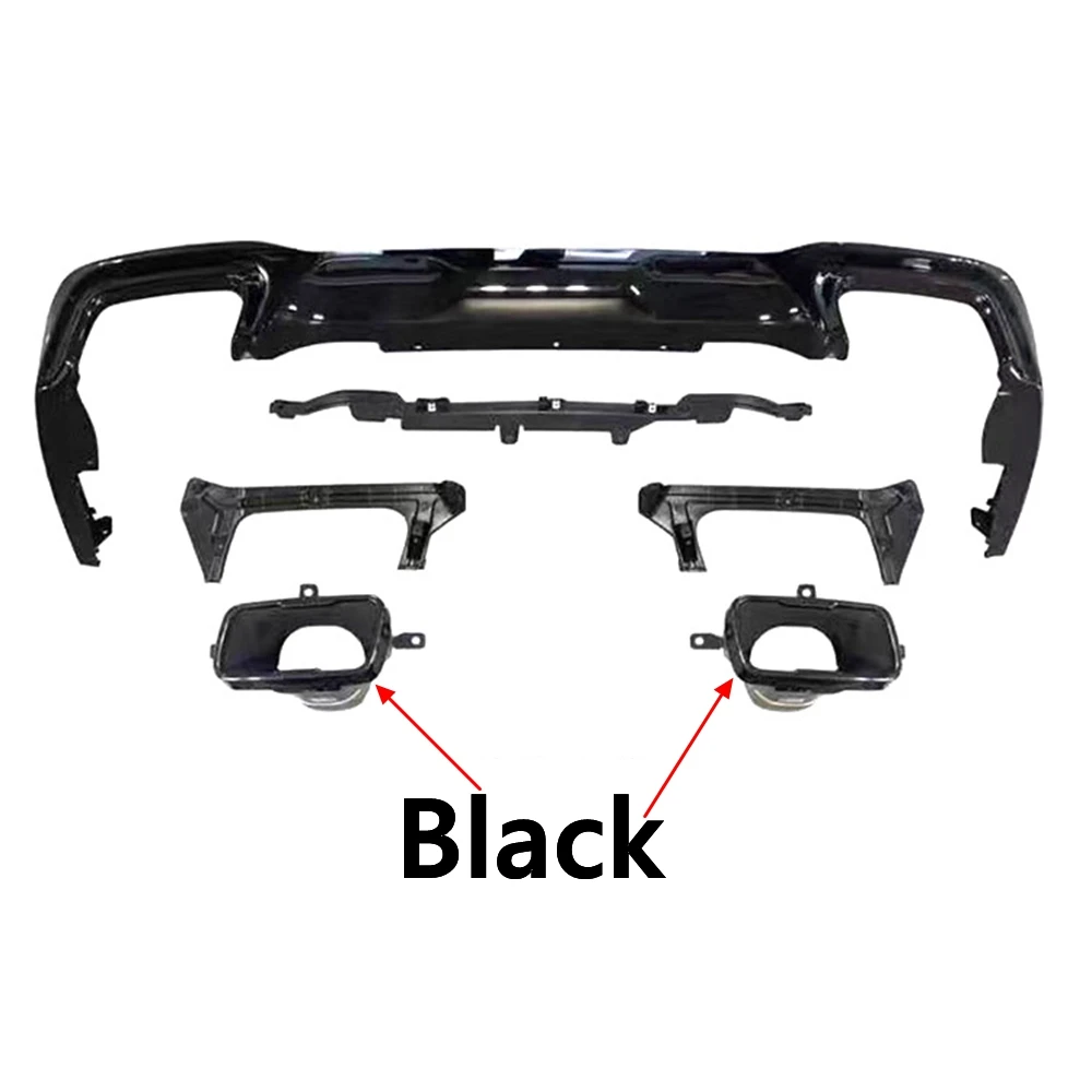 For BMW F44 225 M235i M240 2020 2021 2022 2023 High Quality ABS Gloss Black Rear Bumper Lip Splitter Diffuser Cover Exhaust Tips