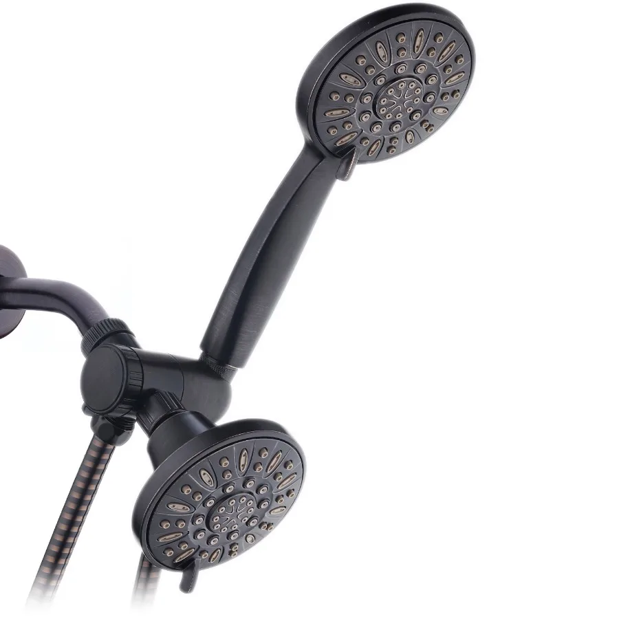 

High-Pressure 48-Setting Luxury 3-Way Dual Shower Head Combo Oil Rubbed Bronze