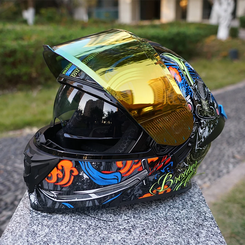 

Flip-Up Motorcycle Helmet, Full-Face Flip-Up Helmet, Abs Material