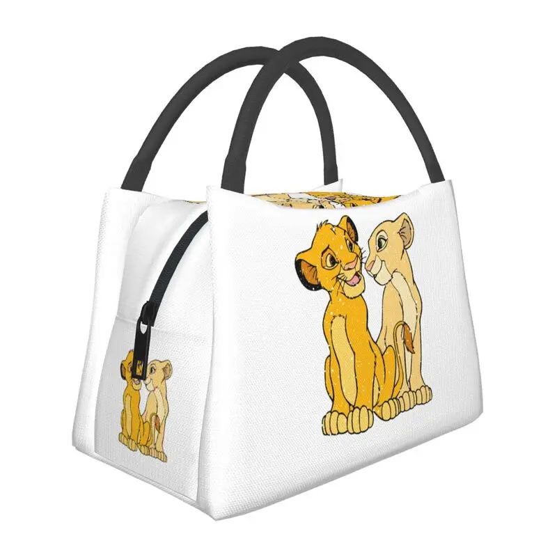 

Funny Cartoon Movie Lion King Simba Thermal Insulated Lunch Bag Women Resuable Lunch Tote for Work Multifunction Meal Food Box
