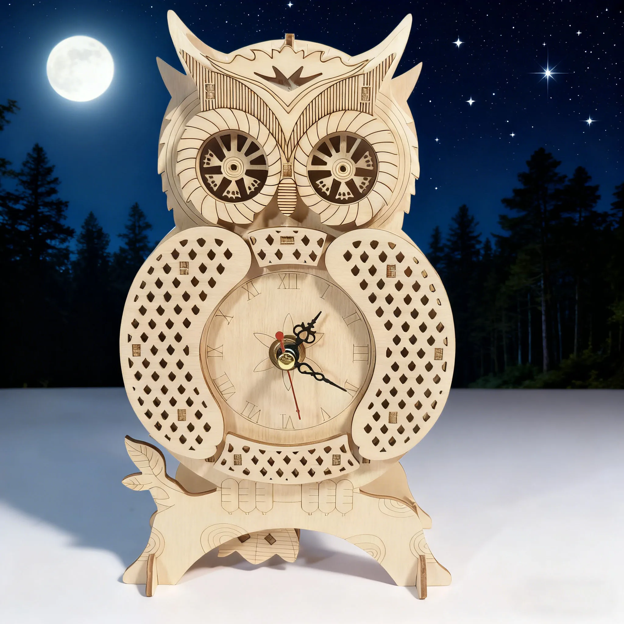 

Деревянные часы с совой, 3D модель головоломки, комплект DIY головоломки, строительный забавный набор, деревянные строительные блоки, образовательный подарок на день рождения