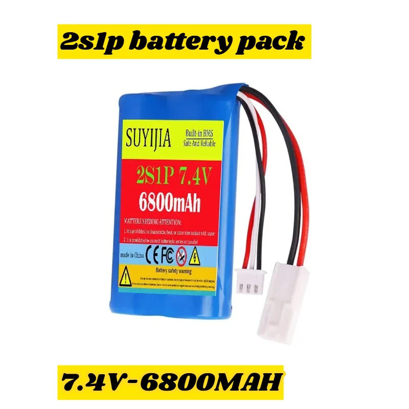 

6800mAh 7.4V SM-3P Plug Upgrade Li-ion Battery with USB Charger for MN82 MN128 MN78 LC79 Remote Control Car Battery 2S 18650 25C