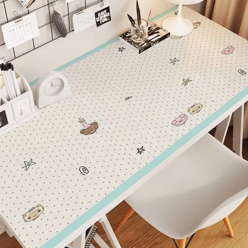 Retro Wave Dot Mouse Pad Ins Style Simple Leather Table Mat Girl Geart Simple Mouse Pad PU Gaming Computer Pad Anti Slip Y2K Pad