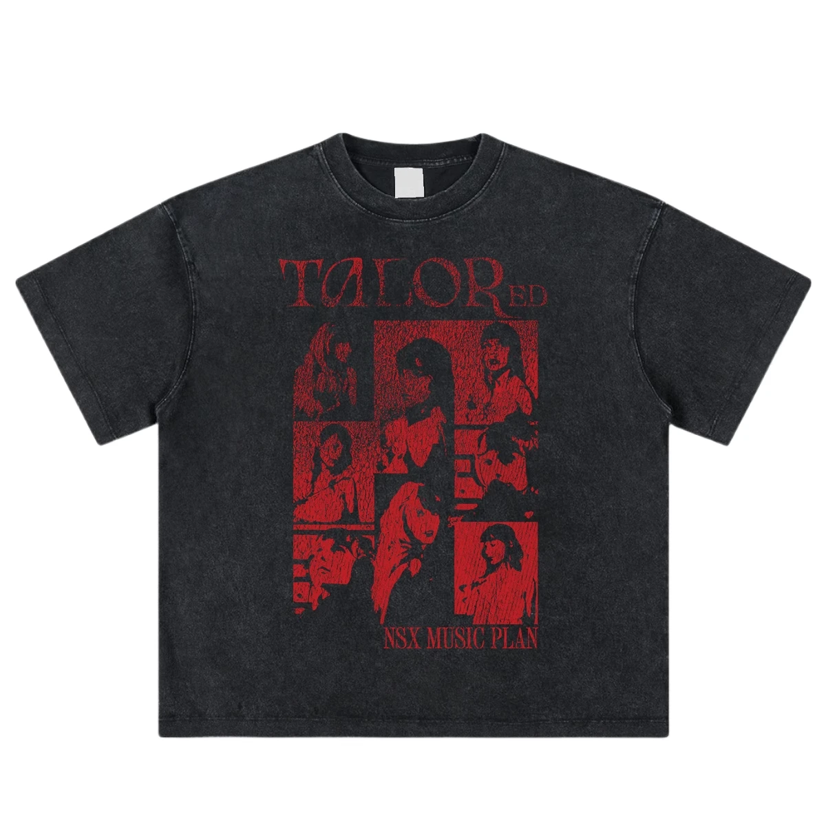 

2025 Red Taylor Import Heavy Boxy футболка с коротким рукавом и длинным рукавом, мужская высококачественная роскошная брендовая футболка, популярные стили