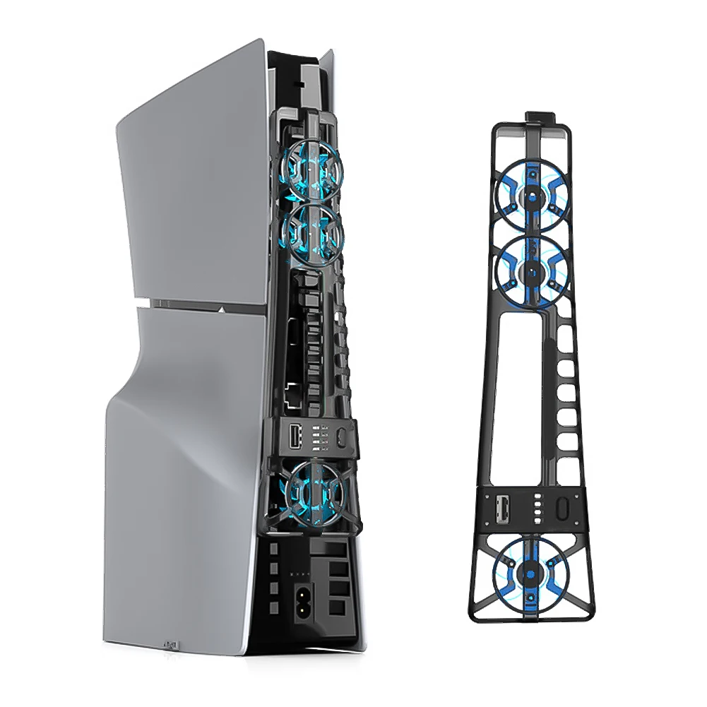 مروحة تبريد للقرص النحيف PS5 ، الإصدار الرقمي ، نظام تبريد فعال مع ضوء LED ، مروحة تبريد للألعاب
