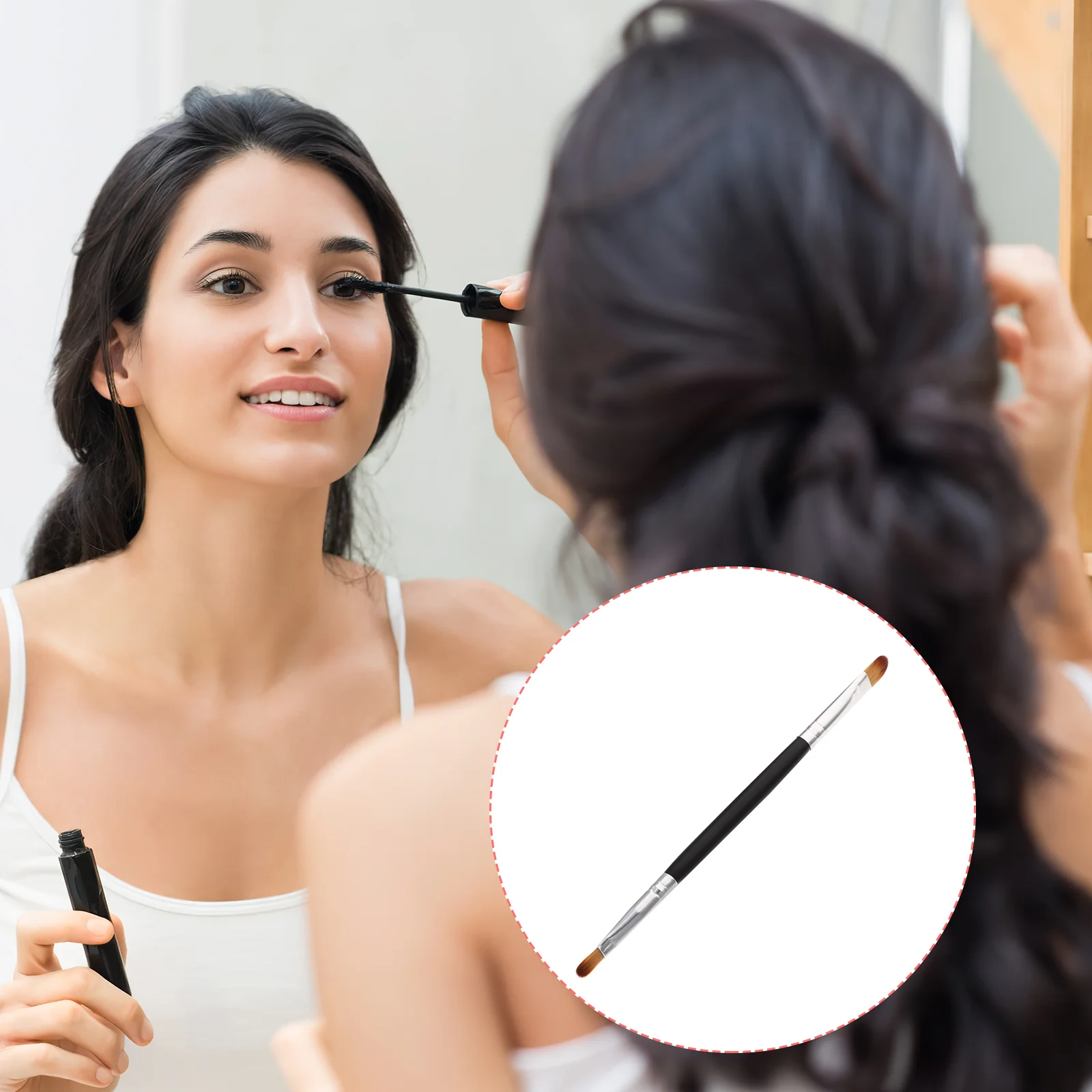 1 Uds. Pincel para sombra de ojos, herramienta de maquillaje comestible en polvo Premium, mango antiirritación de fibra sintética suave, accesorios de belleza