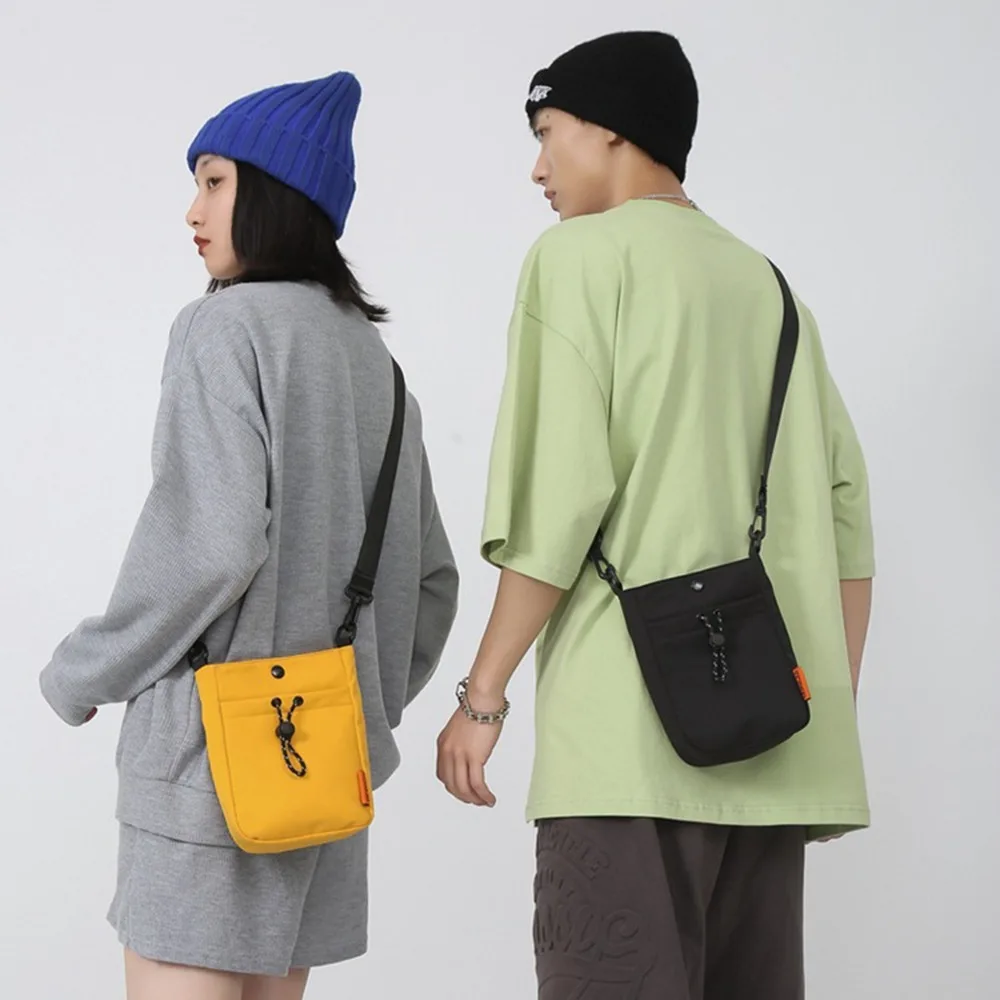 

Fashion Casual Crossbody Phone Pouch Handheld Korean Style Nylon Shoulder Bag Solid Color Street Style Men Square Bag Travel