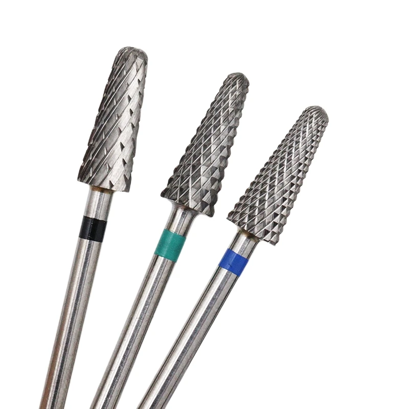 Punta da trapano per unghie in metallo duro conico da 5 mm 3/32 "Fresa per manicure Punte per unghie con fresa rotativa Accessori per trapano elettrico Strumento