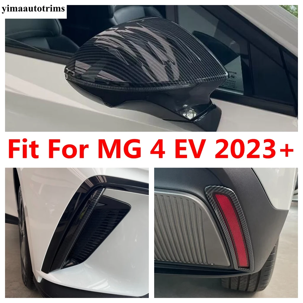 

Front Fog Light Eyebrow / Rear Fog Lamp Frame / Rearview Mirror Cap Cover Trim For MG 4 EV 2023 2024 Black Accessories Interior