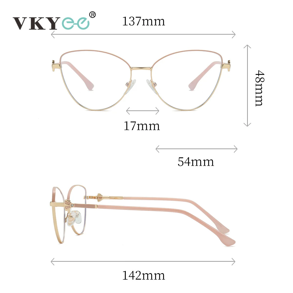 VICKY New Fashion Simple Cat's Eye Personalized Frame Design Women's Anti-Blue Light Reading Glasses Customizable Prescription