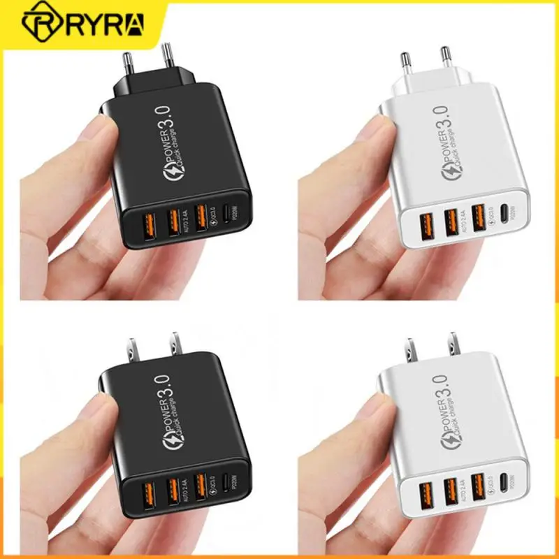 RYRA 3USB tipo C carregador multi-porta 4 portas cabeça de carregamento rápido 220V 2000 mA universal USB carregador direto PD adaptador de energia da UE