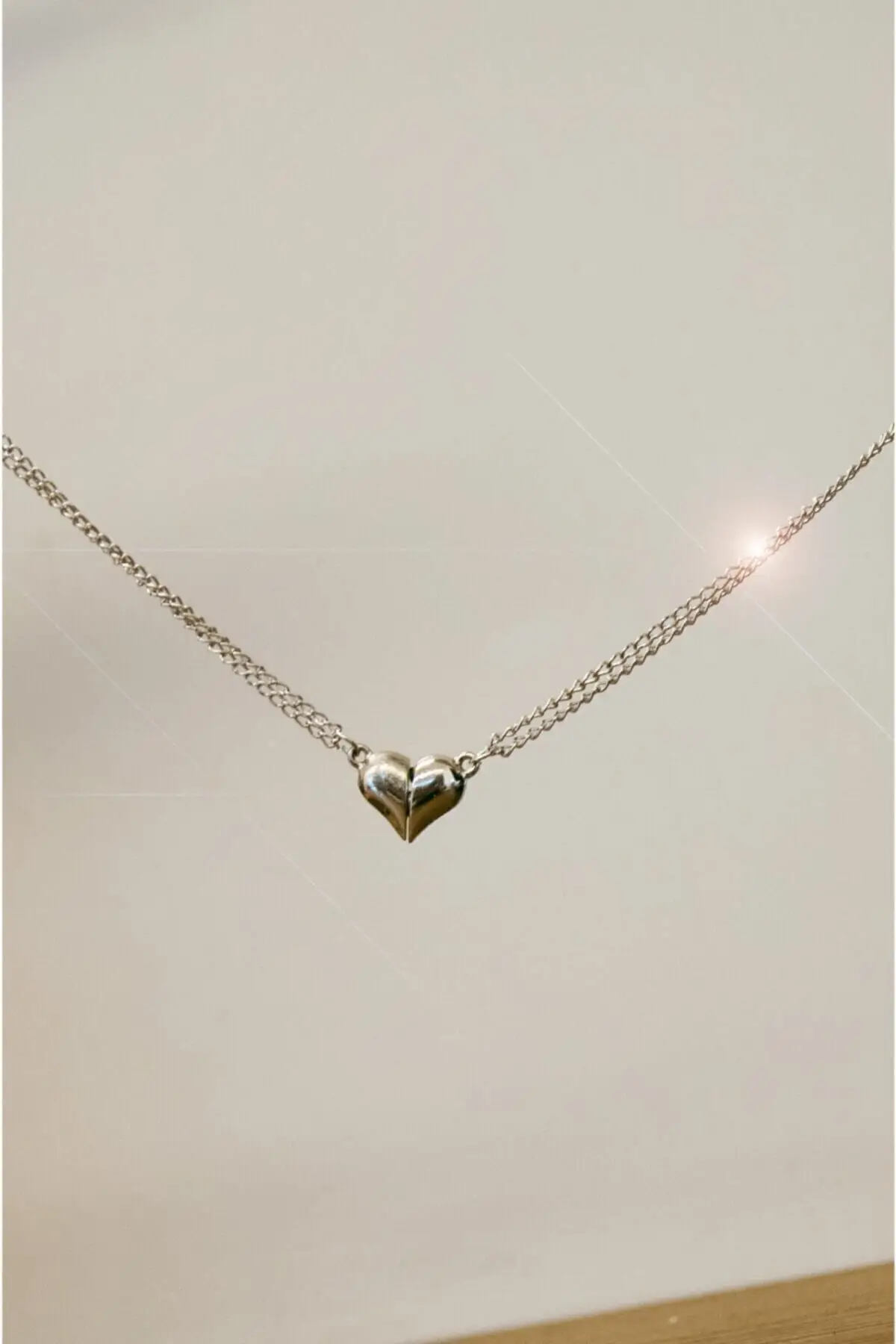 

2 Pieces Magnetic Couple Necklace Lover Heart Distance Matched Necklace 2022 New Necklace Jewelry For Women Valentine's Day Gift