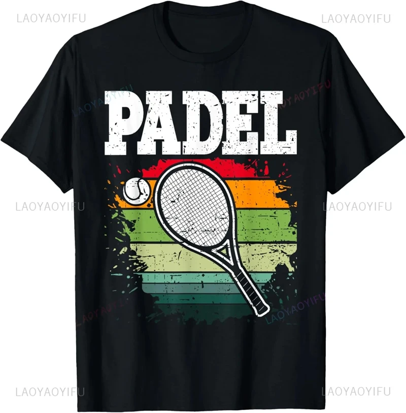 Padel Tennis Sport T-shirt Unisex Simple 3D Print Casual Fashion Short Sleeve Tee Shirt Summer Outdoor Breathable Pad Tennis Top