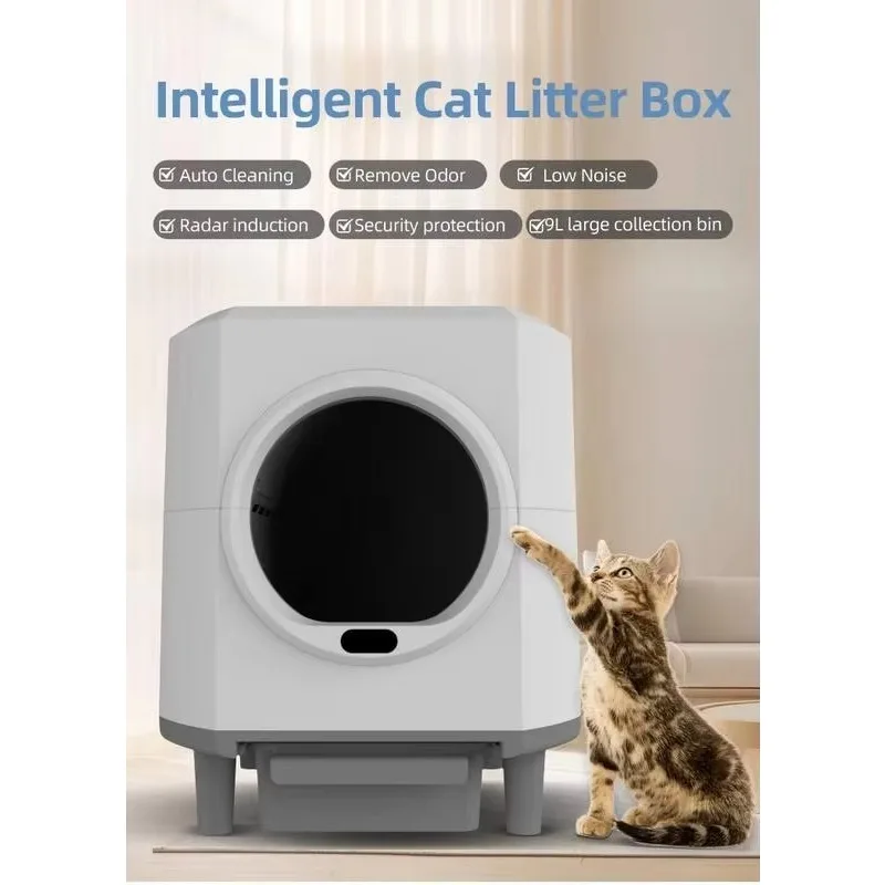litière autonettoyante Wholesale Self Cleaning Cat Litter Box 90L Large Capacity Smart Automatic Cat Litter Box With APP Control
