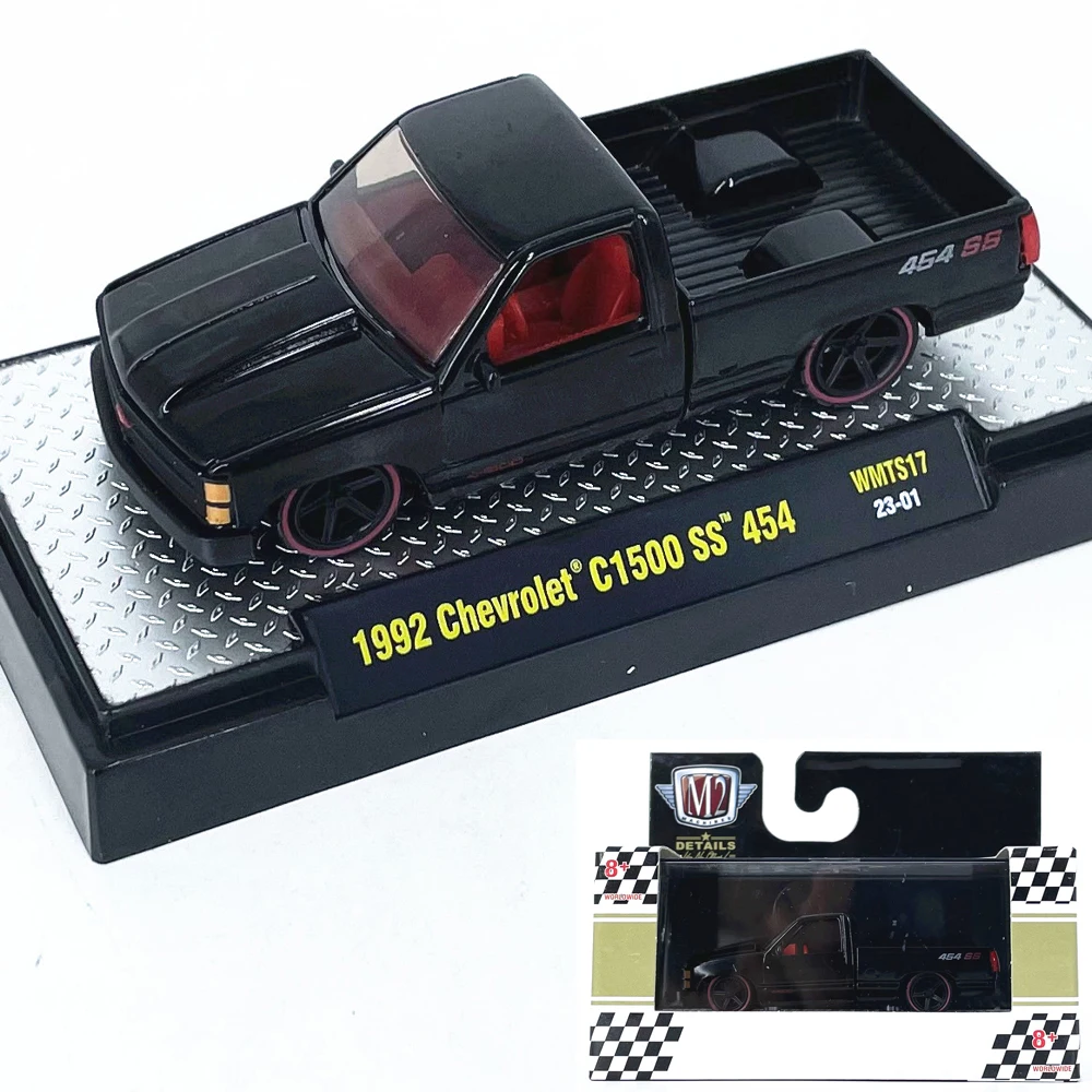 M2 Machines 1/64 1992 C1500 SS 454 WMTS17 Black Die-cast Alloy Car Model Collection Gift Toy