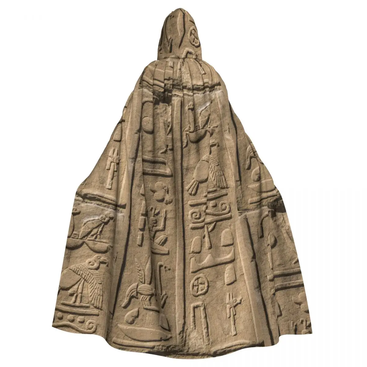 Vintage Stone Hieroglyph Cloak for Outdoor Cosplay and Cultural Events Unisex Adult Cloak with Hood Long Witch Costume Cosplay