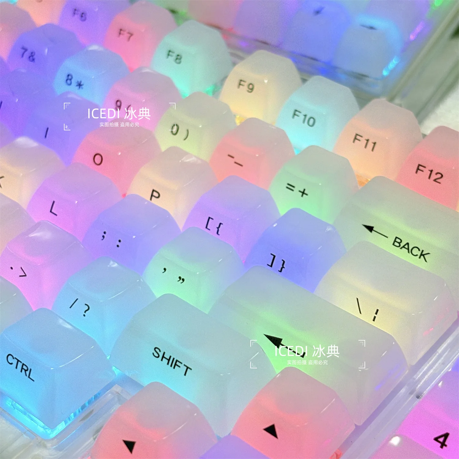 Mda Profile Side Print Keycap Set Translucent Pc Keycaps Cross Satellite Stem Mechanical Keyboards Layout Custom Replacement