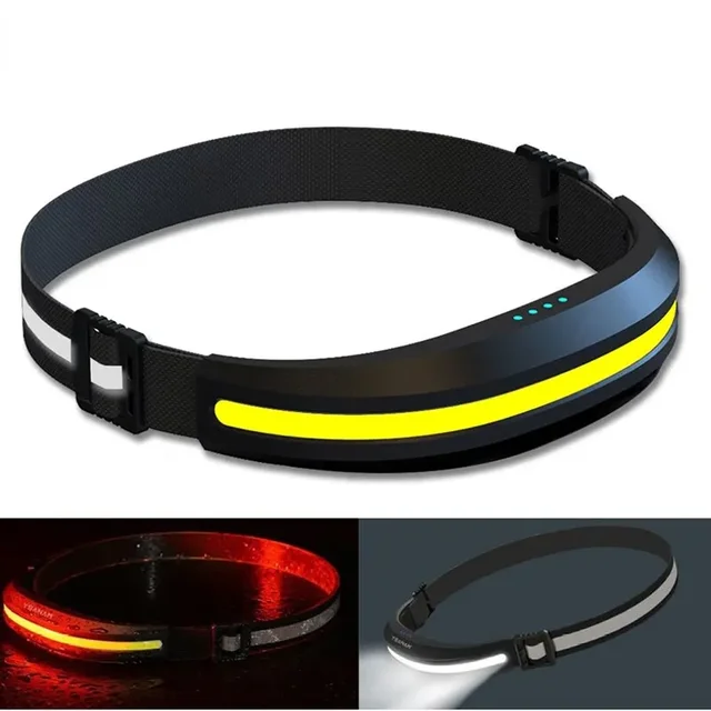 Przenośna latarka czołowa COB Akumulatorowe światło robocze w kolorze czerwonym i białym Outdoor Camping Night Running Reflektor Reflektor wędkarski