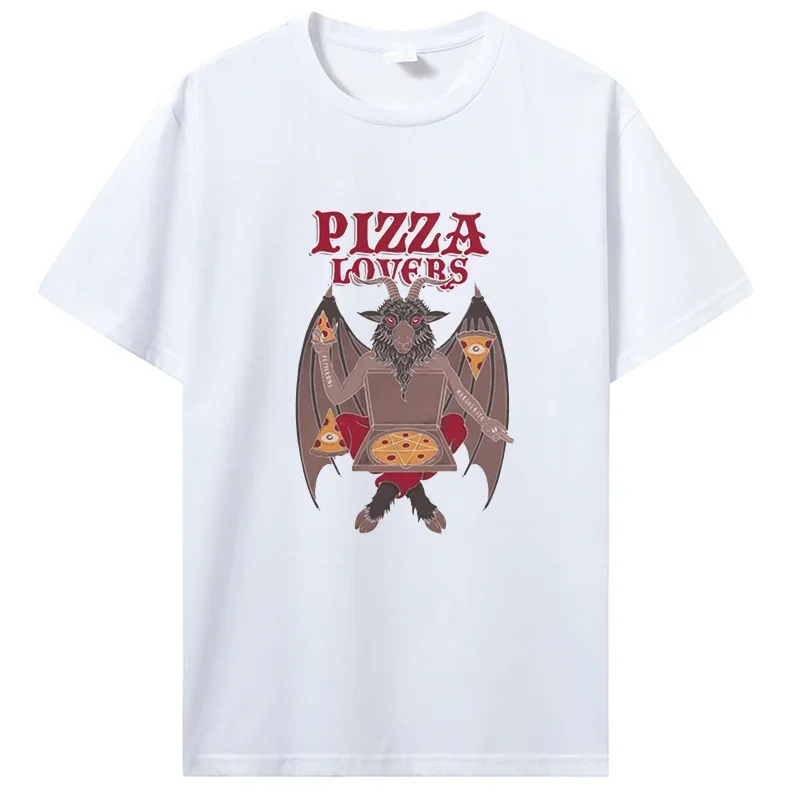 Funny Humor Baphomet T Shirt Men T-shirt Occult Goat Skull Lucifer Cotton Tshirt Harajuku Oversize Streetwear image 2