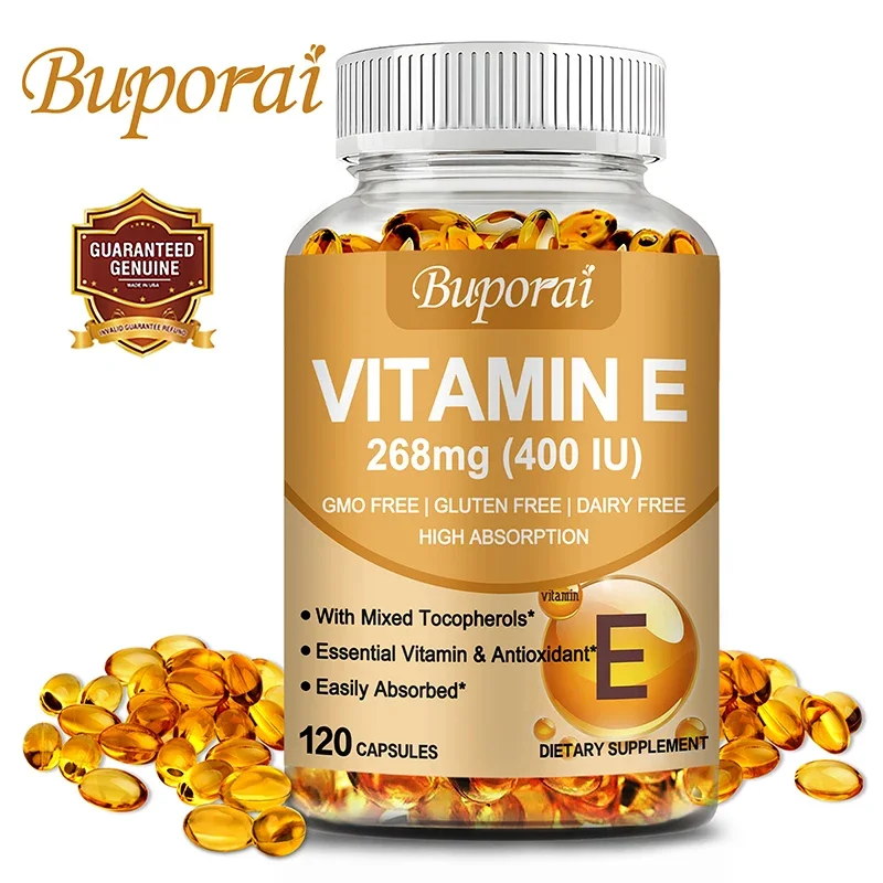 

Vitamin E - Supports Healthy Bones, Vision, Teeth, Hair and Nails, Brightens Skin and Reduces Wrinkles