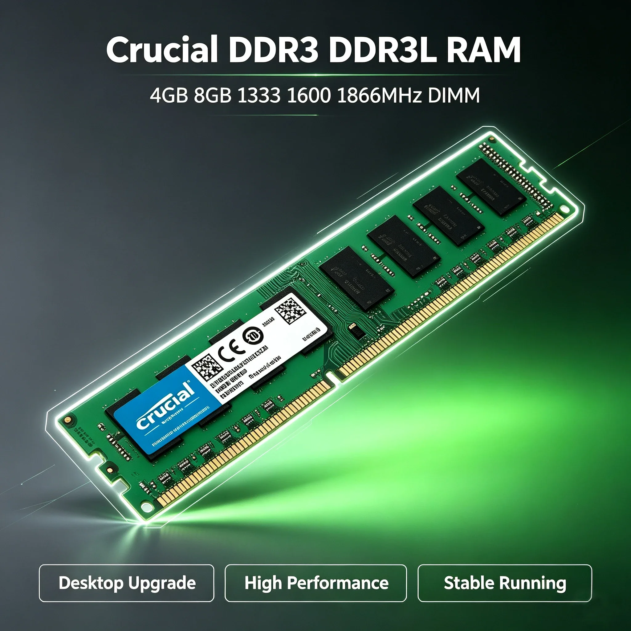 1/2/4/10PCS Crucial DDR3 DDR3L Desktop RAM 4GB 8GB 1333/1600/1866MHz 240Pin UDIMM 1.35V 1.5V Memory PC3-10600 12800 14900 RAMs