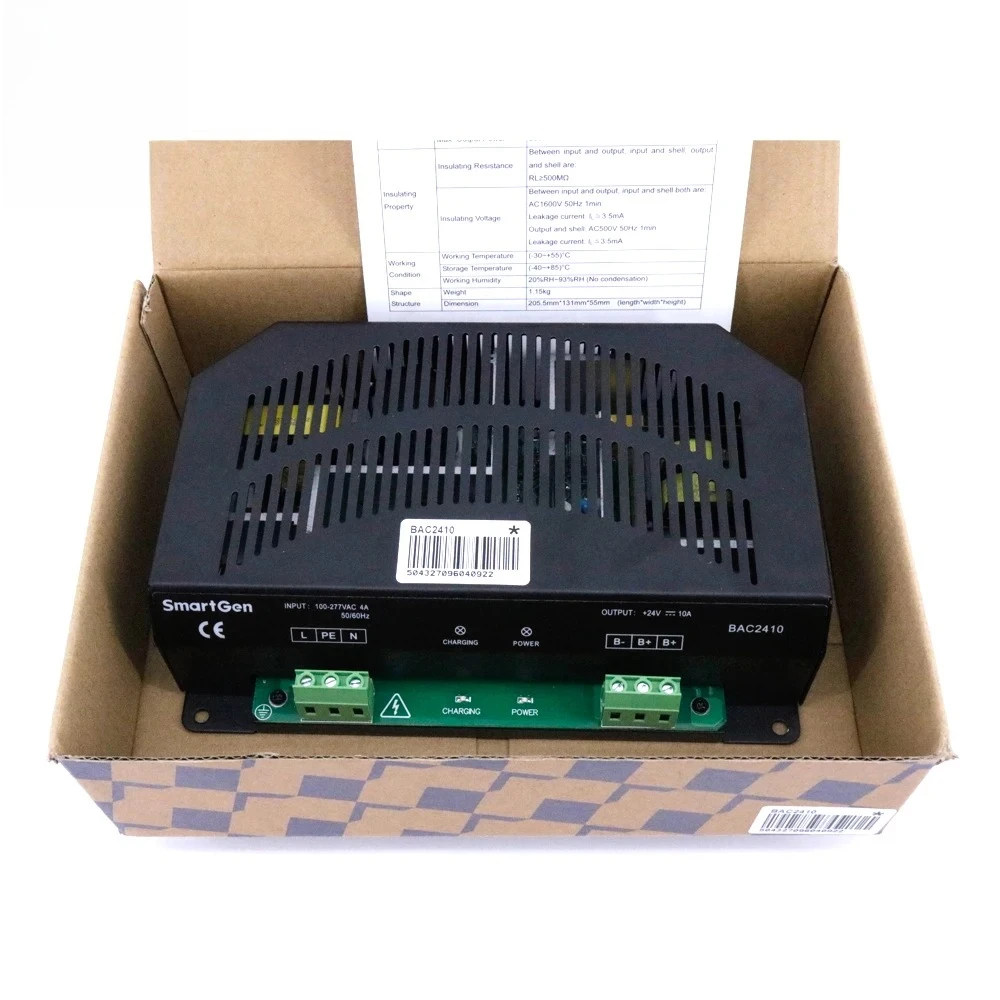 New Arrival BAC2410 Two-Stage Floating Charger, 24V 10A Charger Built-in Power Factor Compensation