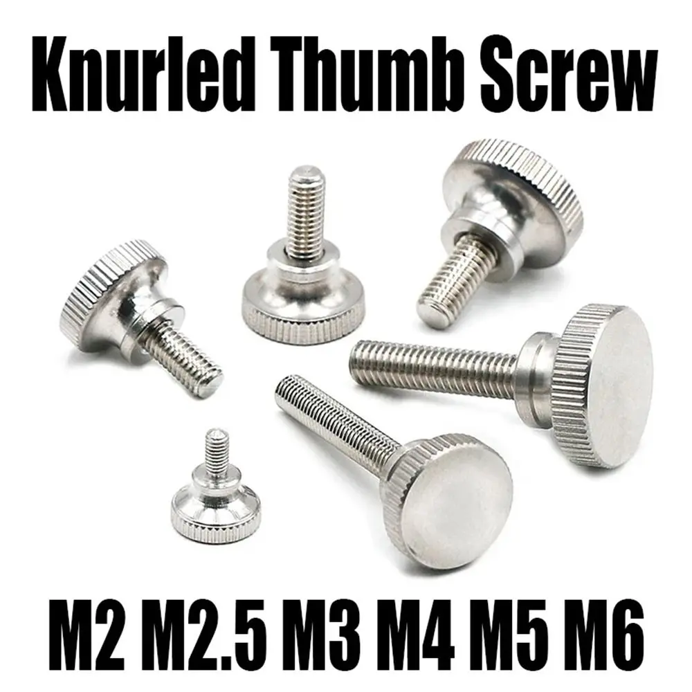 10Pcs Durable High Head Knurled Thumb Screw Hand Tighten M2 M2.5 M3 Hand Grip 304 Stainless Steel Wide Use Knob Bolt