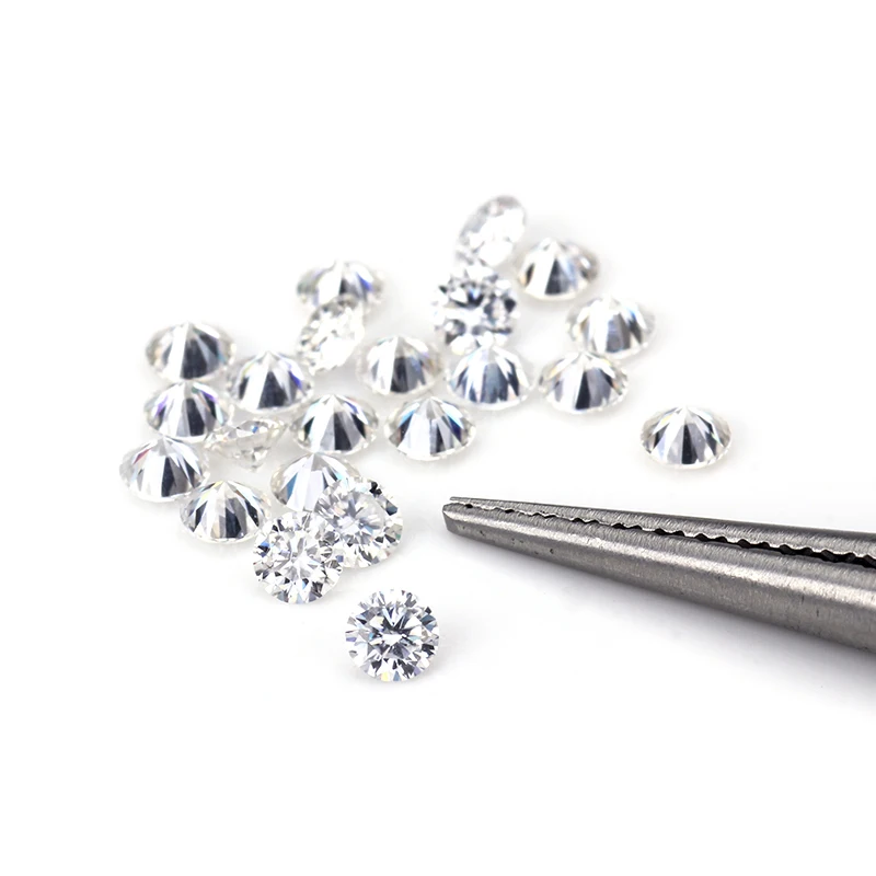 Kaisney harga grosir Melee moissanite potongan bulat 0.8-2.9mm D VVS Moissanite batu permata longgar berlian untuk membuat perhiasan