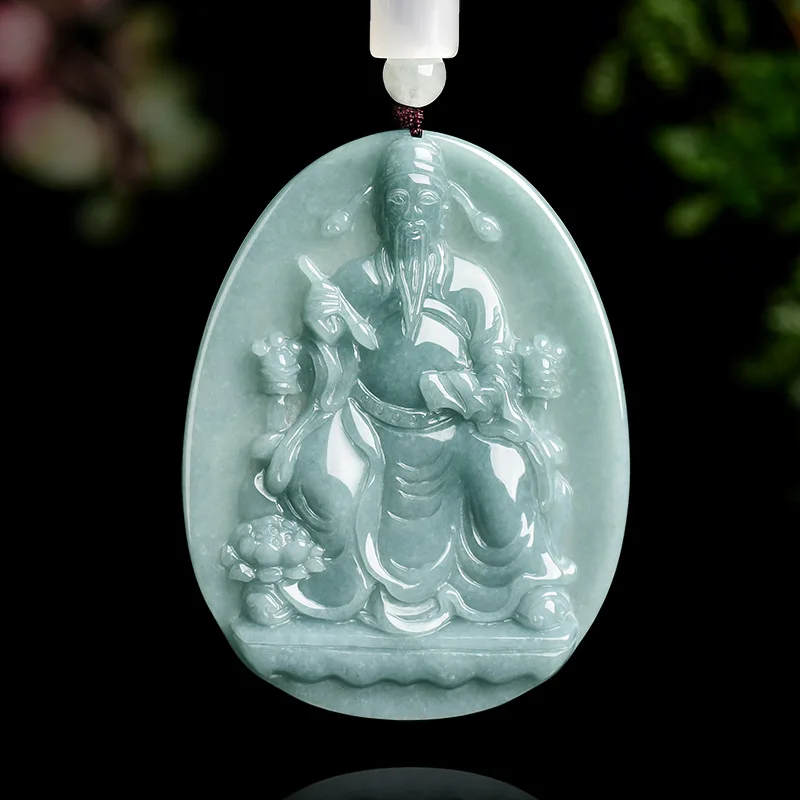 

Authentic Natural A-grade Jade Blue Water Wenchang Emperor Nuozhong Pendant For Men's Charms Women's Jewelry Drop Shipping