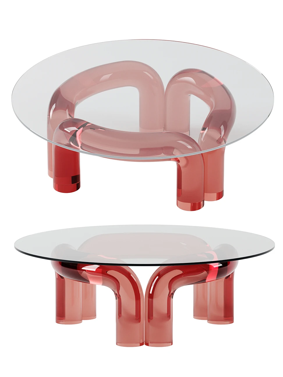 Acrylic Tea Table round Stick Leg Coffee Table Simple Hotel Hall Glass Transparent Tea Table