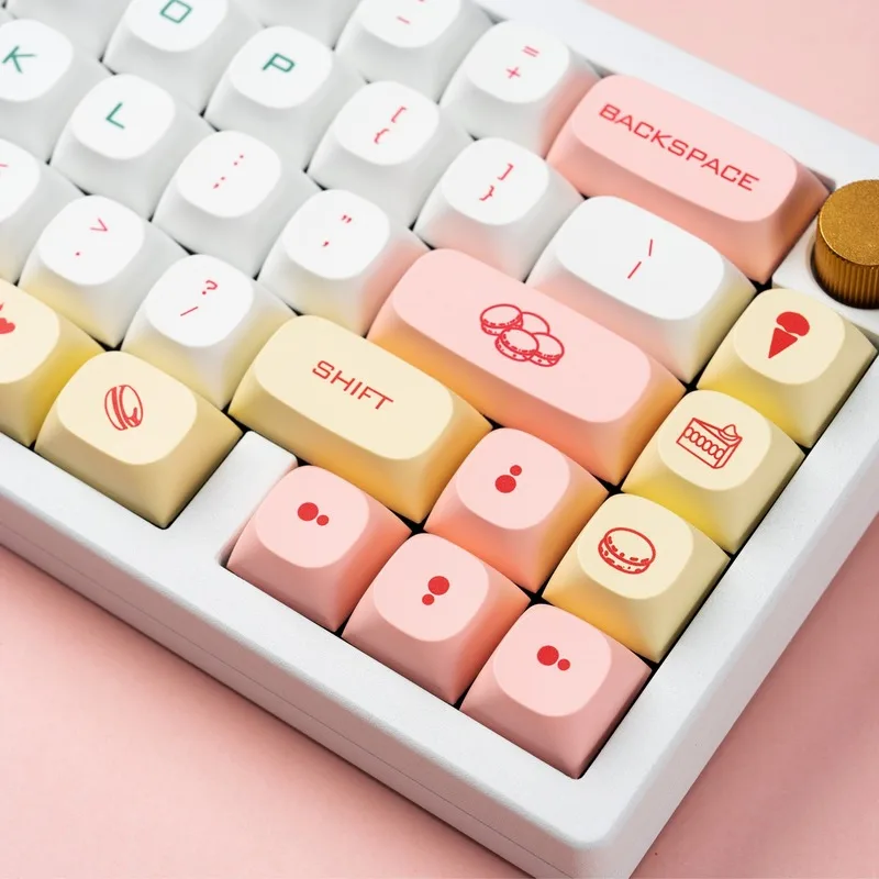 Macaron Style Keycap 122 Keys Ma Height Thermal Sublimation Pbt Material Mechanical Keyboard Cap Cute Girls Customized Shading