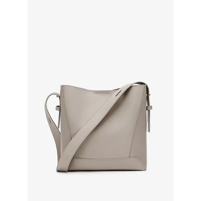 Bolso cruzado de piel auténtica para mujer, bolsa de hombro exquisita de gran capacidad, versátil, tendencia de moda, novedad de 2024