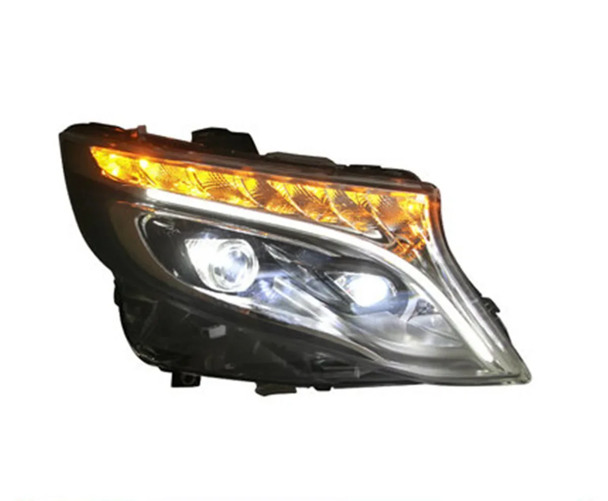 Car LED Headlight for Mercedes-Benz Vito 16-21 DRL Daytime Running Light Turn Signal Blue Night Mode With Projector Lens