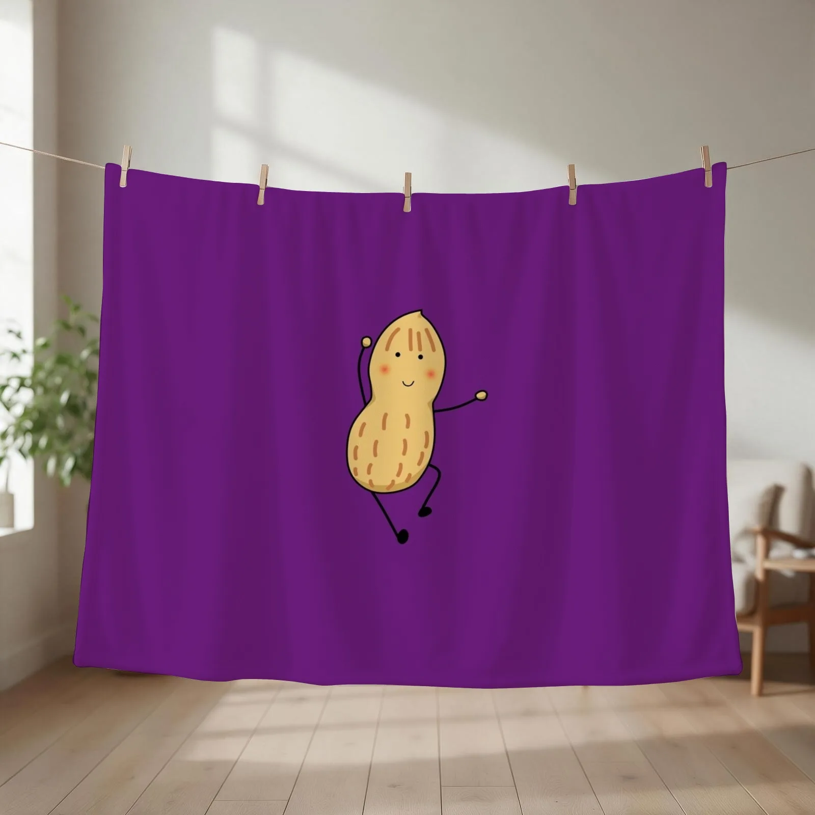 peanut Throw Blanket couch cozy soft plush fuzzy picnic outdoor blanket